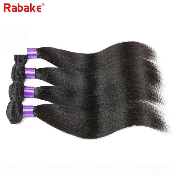 

rabake wholesale malaysian straight hair 100% human hair bundles non-remy hair extension natural color can buy 3 or 4 bundles 8-28 inch, Black