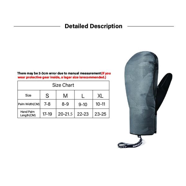 

лыжные перчатки водонепроницаемый и ветрозащитный сноуборд перчатки для наружных снегоходов спортивные лыжные снежные перчатки лыжные водоне, Black