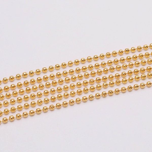 

5m/lot 1.2 1.5 2 mm metal ball bead chains bulk gold/black link chains for diy necklaces bracelets jewelry making supplie wmtdjv comb2010