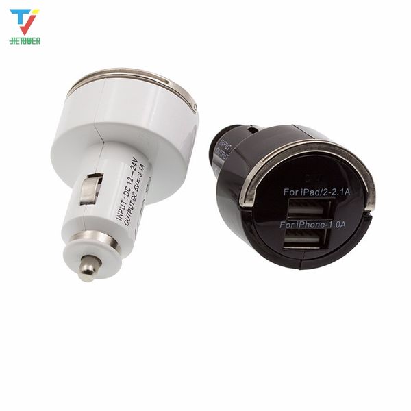 

3.1a high-grade metal ring-pull mini universal dual usb car charger adapter for samsung s8 s7 s6 s5 50pcs/lot