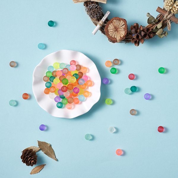 

frosted transparent glass beads 4 6 8 10mm round beads for jewelry necklaces bracelets making multicolor hole 1.31.6mm 31.4