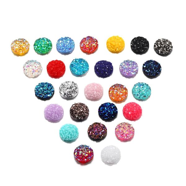 

30pcs / серия 10мм круглый смола кабошон смешанного цвета выпуклые плоской задней форма кабошоны diy для изготовления ювелирных изделий нахо