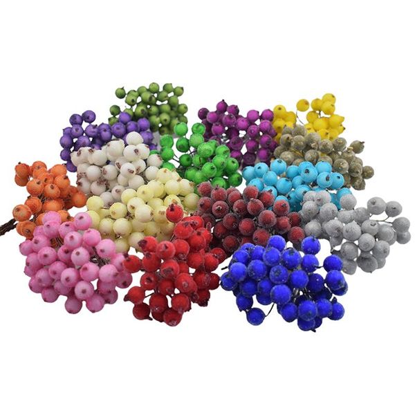 

decorative flowers & wreaths 40pcs mini fake fruit christmas xmas foam berry bouquet for wedding diy scrapbooking bacca wreath