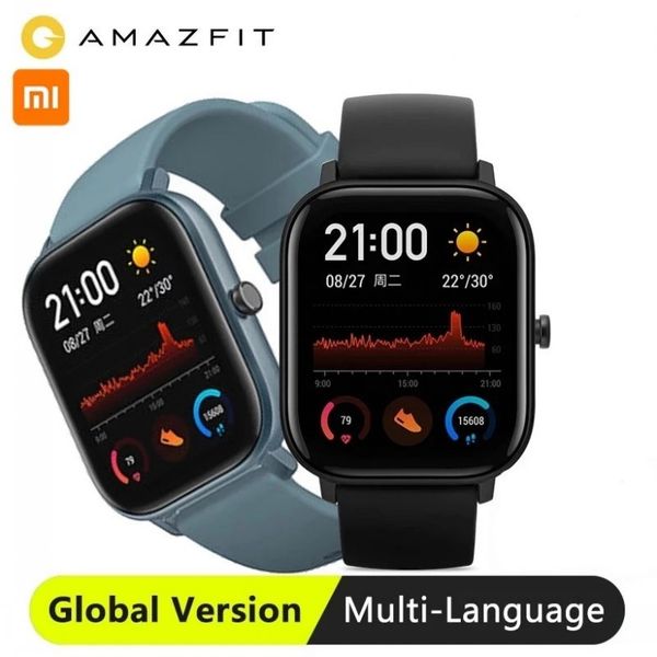 

xmi global version amazfit gts smart watch 5atm waterproof swimming smartwatch 14 days battery music control for android fy8173, Slivery;brown