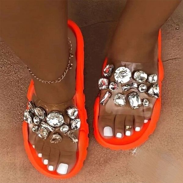 

women beach slippers female crystal slides slipper shoes for girls fashion woman leisure footwear summer casual flat plus size #ib2s, Black