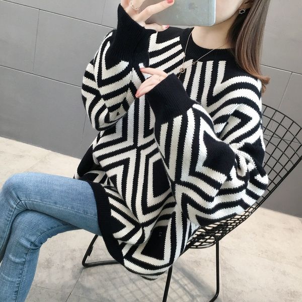 

winter zone around the neck in mesh sweater lazy fashion loose korean style all-match outerwear lady blouse blouses y5bp, White;black