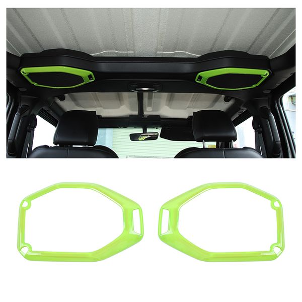 Copertura per cornice per altoparlante per tetto superiore per auto verde per Jeep Wrangler JL JLU 2018 2019 2020 Accessori per la decorazione di interni