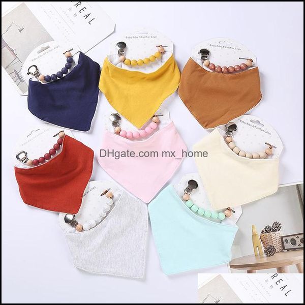 

bibs & burp cloths baby feeding baby, kids maternity solid color pacifier clip suit infant linen cotton slobber towel nipple chain sets soft