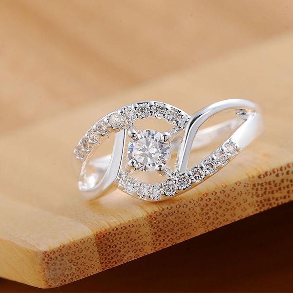

cute women crystal silver color rings new wedding noble stamped fashion jewelry beautiful holiday gift r142 h bbyeix