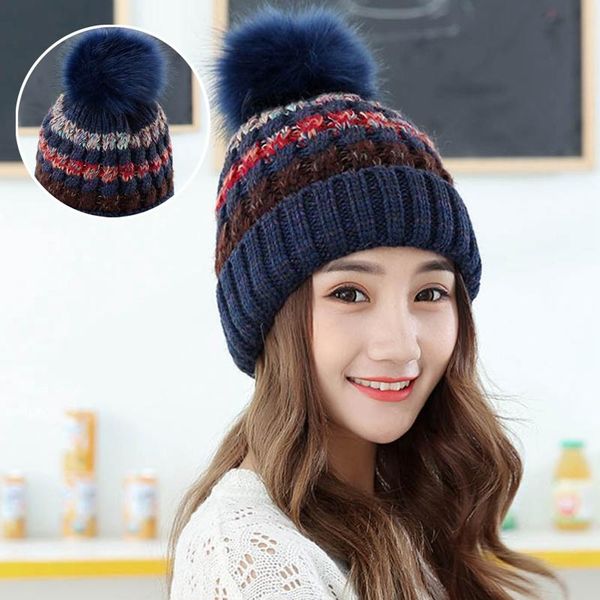 

beanie/skull caps cable knitted bobble hat plain mens womens kids beanie warm winter wooly cap, Blue;gray