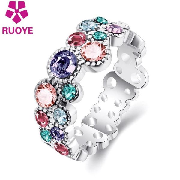 

fashion luxury austrian crystal silver color finger ring cubic zirconia women ring multicolor rings with gifts, Golden;silver