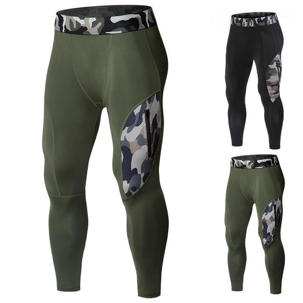 

running pants men's tights compression sport leggings gym fitness sportswear run jogging men camouflage football trousers1, Black;blue