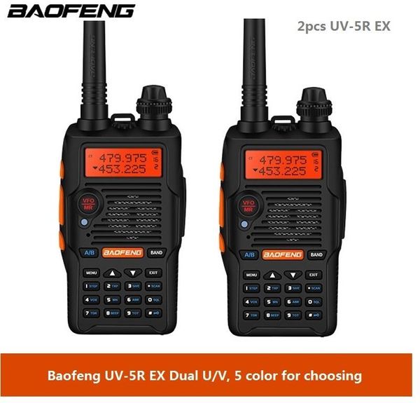 

walkie talkie 2pcs uv-5r ex two way radio hf transceiver cb comunicador baofeng uv-5rex enhanced version