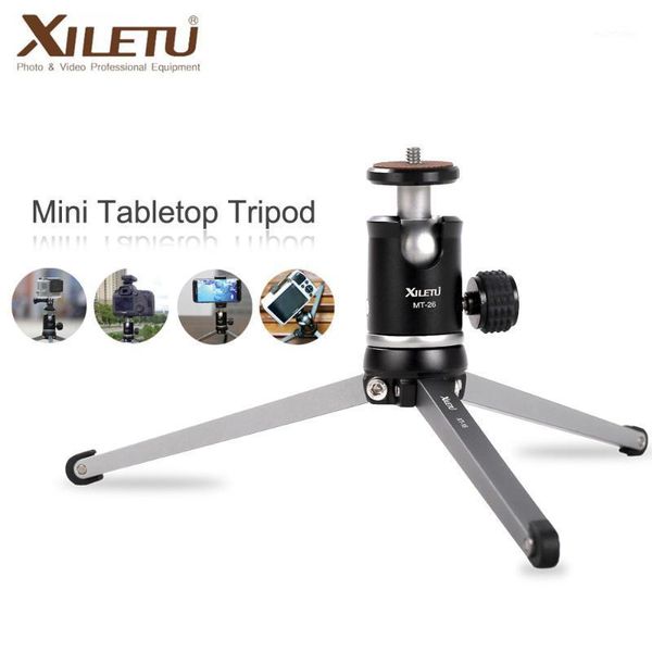 

xiletu mt26+xt15 mini multifunctional tabletripod aluminum alloy portable bracket ballhead for cellphone dslr camera1