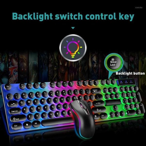 

d290 colorful led backlight wired 104 keys mechanical keyboard mouse set for pc wired keyboard + mouse led backlight accessories1