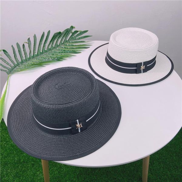 

flat white straw short brim children cool small sun hat net red fashion summer tide