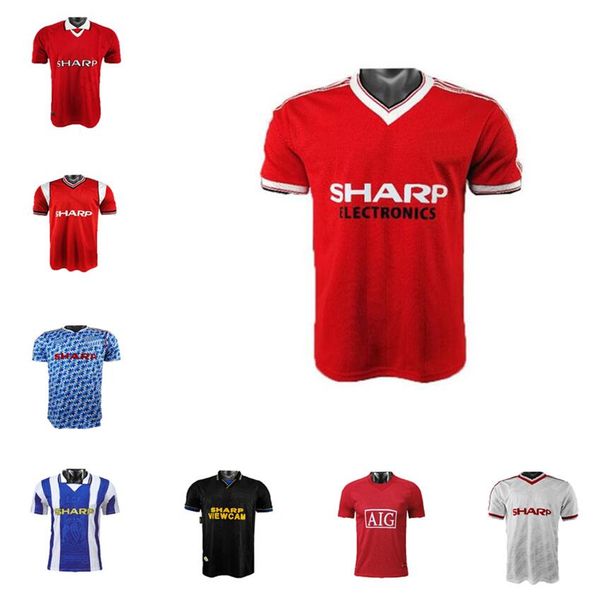 

87 90 92 94 95 96 97 99 01cantona giggs keane mens retro soccer jerseys 98 04 beckham solskjaer scholes 11 ronaldo ferdinand rooney scholes, Black;yellow