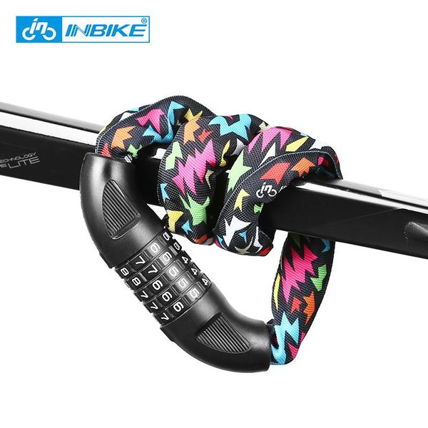 

inbike bike chain lock 5-значный пароль профессиональная профессия велосипед блокировка mtb велосипед мотоцикл скользящий стекло дверной зам