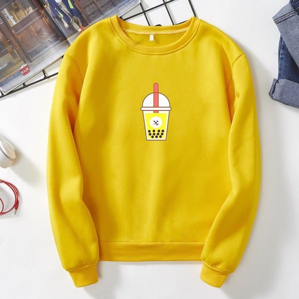 

korea k-pop cartoon milk tea image cartoon sweatshirt yoongi sweatshirt harajuku kpop tumblr men women band gig edm funny gift g y200610, Black