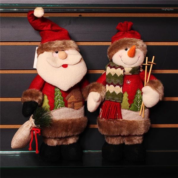 

christmas decorations santa claus snowman decoration standing navidad figurine dolls ornament year gift for kids natal toy1