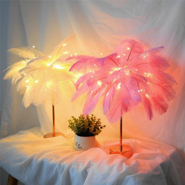 

decoration bedroom arrangement color lamp feather light decoration remote control hight desk lamp thanksgiving christmas decorations