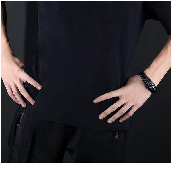 

men anchors multi layer pu leather braided bracelet men qylcsw