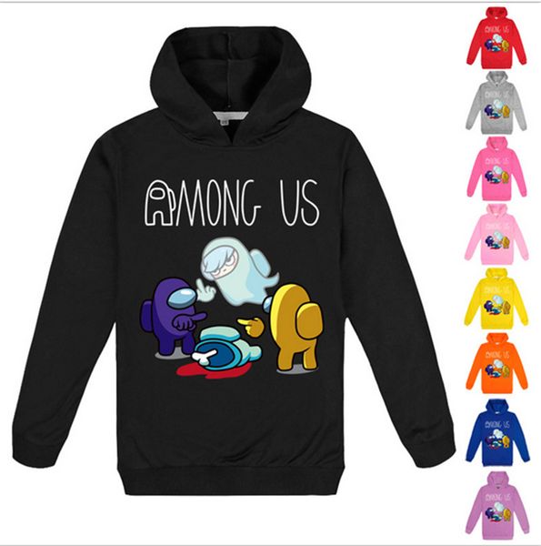 

15 styles among us sweatshirts children pullover game hoodies designer hooded sweater junior boy girl long sleeve blouse clothes g10605, Black