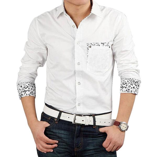 

brand new men casual shirts men's fashion plrint long sleeve dress shirts camisa masculina plus size 8xl, White;black