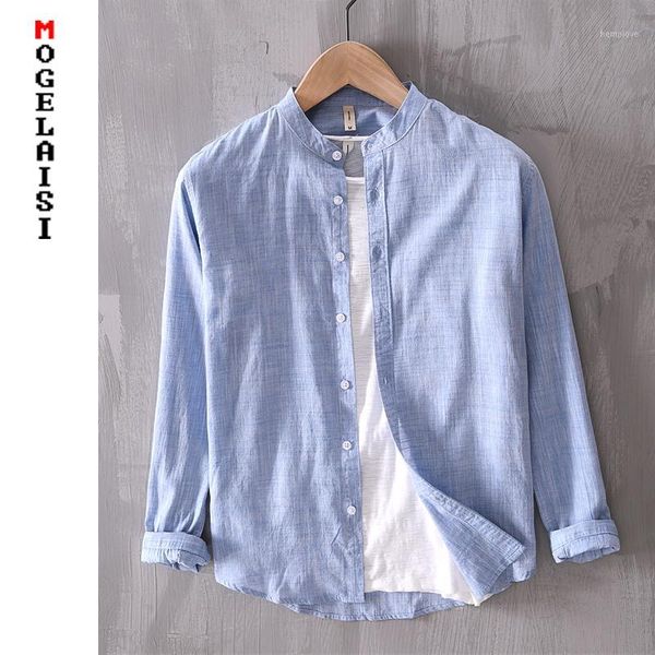 

2020 srping new casual shirt men 100% cotton breathable comfortable soft long sleeve man solid shirts asian size l05381, White;black