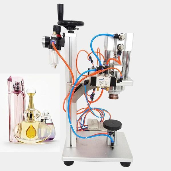 

new pneumatic perfume bottle capping machine semi-automatic perfume bottle crimping machine capping1