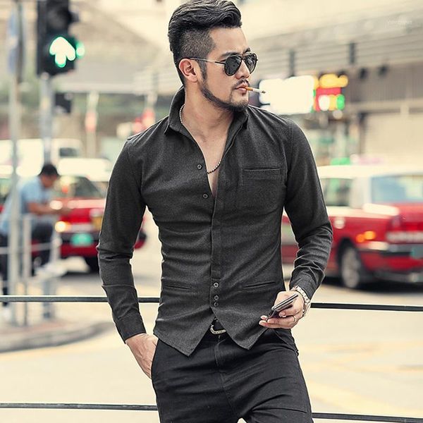 

cotton solid dress shirt regular-fit shirts men long sleeve formal business shirts with 3 pocket s906-31, White;black