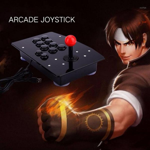 

game controllers & joysticks classic arcade joystick usb fighting stick gaming controller gamepad video with 10 buttons for pc deskcompu