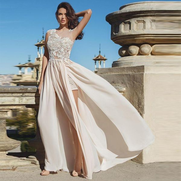 

verngo appliques lace chiffon evening dress champagne sleeveless prom dress vestido de festa elegant formal party1, White;black