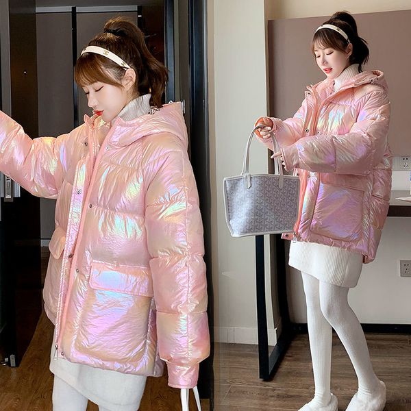 

2021 new winter jacket women parka women's jacket stand collar thick warm coat casual oversized outwear female parka coat h154, Black