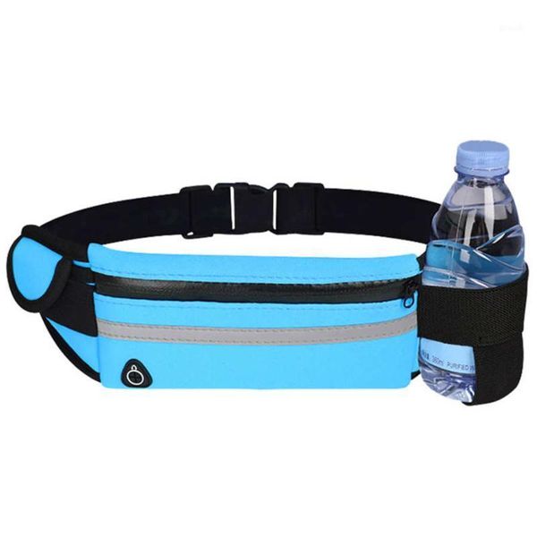 

outdoor bags waterproof running waist bag water bottle pouch sports belt women phone jogging with reflective strip1