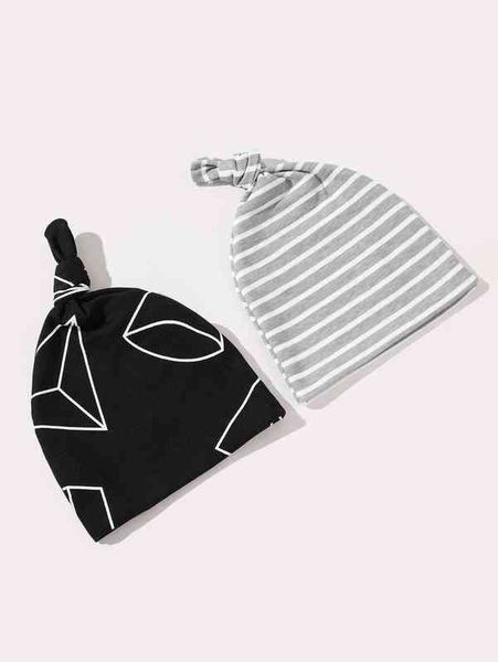 

2pcs baby striped print hat she02, Yellow