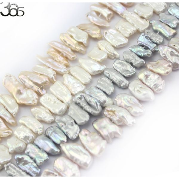 

sr 9x18mm biwa baroque reborn keshi pearl beads natural pearl loose diy beads for jewelry making strand 15" t200507, White