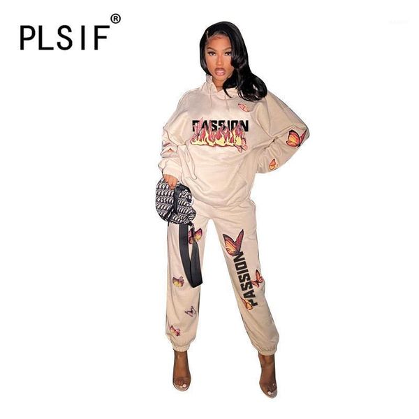 

khaki hooded special design long sleeve letter print crop and pants 2 pieces set casual aldy fashion tracksuits1, Gray