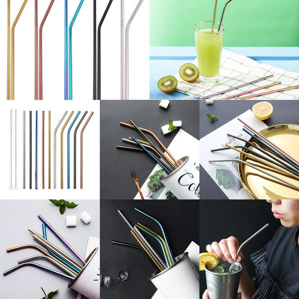 

factory67vfstraight colorful straw bent stainless reusable steel for coffee mason jars smoothies eco friendly straws bar drinking t