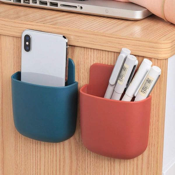 

hooks & rails 1pc tv remote control storage box air conditioner organizer case wall mounted mobile phone plug holder stand container