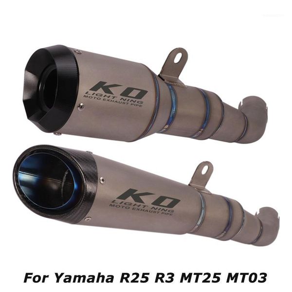 

for r25 r3 mt25 mt03 motorcycle titanium system exhaust muffler tips escape pipe mid tail link pipe1