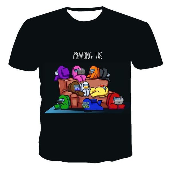 

2021 summer new 3d printed t-shirt among us anime cartoon game boys and girls t-shirts drop shipping, White;black