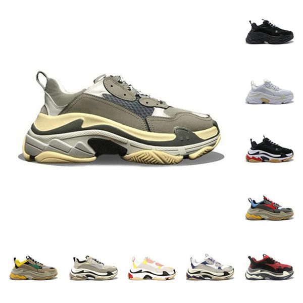 

2020 fashion crystal bottom paris 17fw triple s mens designer sneakers vintage dad platform women luxury casual shoes sports trainers s081, Black