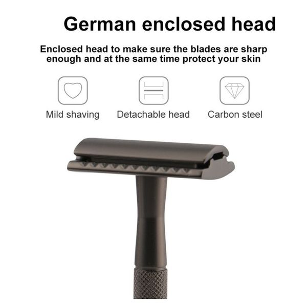 

traditional vintage classic retro double edge enclosed safety razor long handled hair removal manual hand beard shaver f wmtmvg
