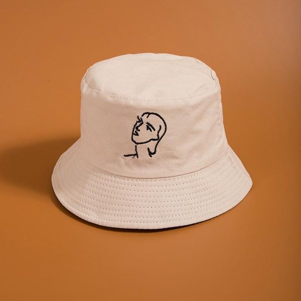 

cloches double side bucket hat womens hats flat sunhat casual fisherman caps print mens beach summer