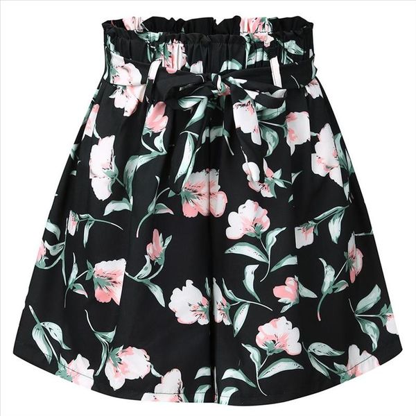 

xl 5xl plus size shorts women black high waist with short pants women summer shorts floral short femme été corto mujer, White;black