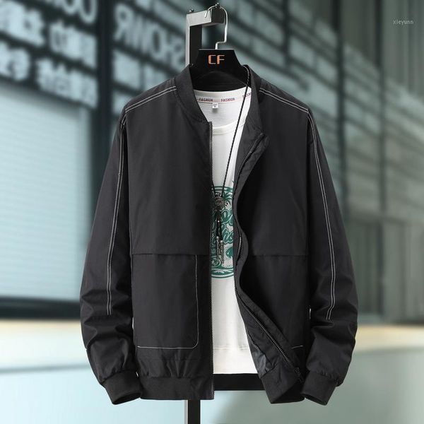 

10xl 9xl 8xl 7xl 6xl plus size autumn jacket men slim fit 2020 casual mens jacket solid outwear zipper coat man tracksui1, Black;brown