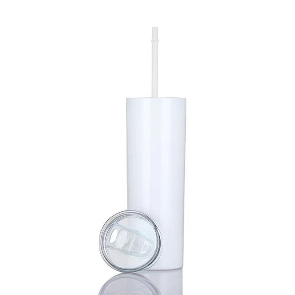 

20 oz skinny straight walled stainless steel tumblers with lids and plastic straws - tumblers that are coated can custom pattern