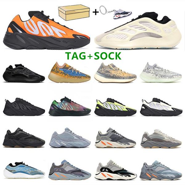 

with box tag sock key chain 700 v3 srphym arzareth azael alvah glow sneakers mens women run shoes kanye 380 runner trainers
