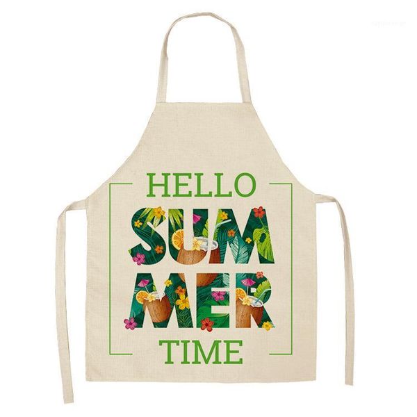 

aprons 1pc linen fruit pineapple printed cleaning sleeveless home cooking kitchen apron cookware bibs1